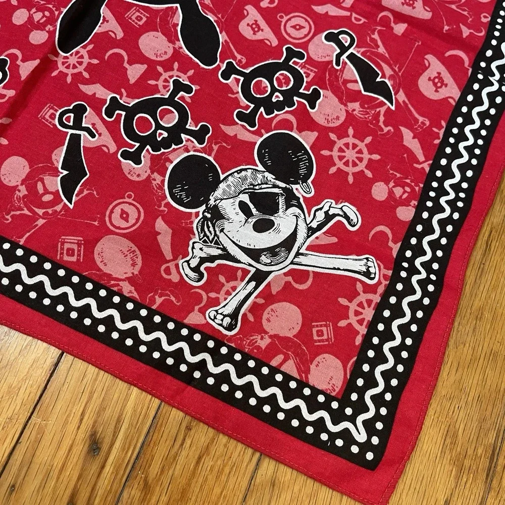 Disney Bandanna Pirates Caribbean Cruise Mickey Minnie Red Bandana Costume